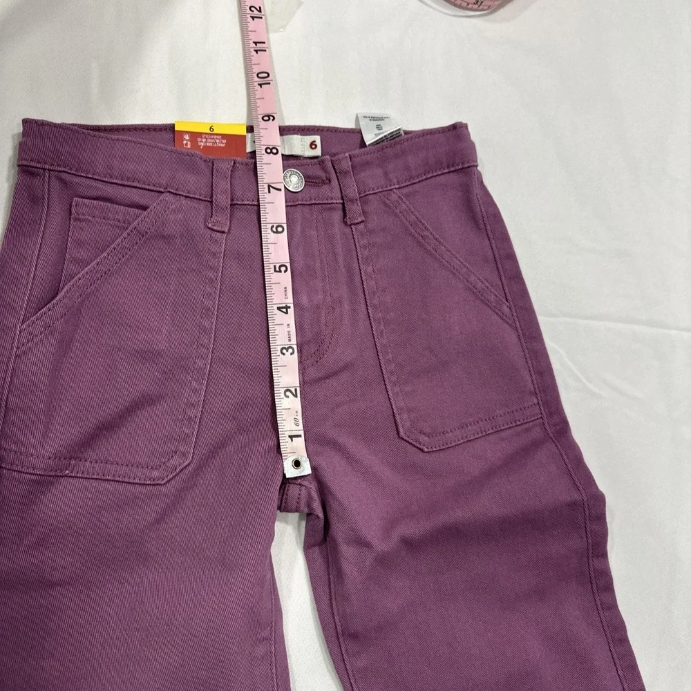 Lot of 2 Levi Girl's Wide Leg Pants Stretch Adjustable Waist Jeans Size 6 NWT